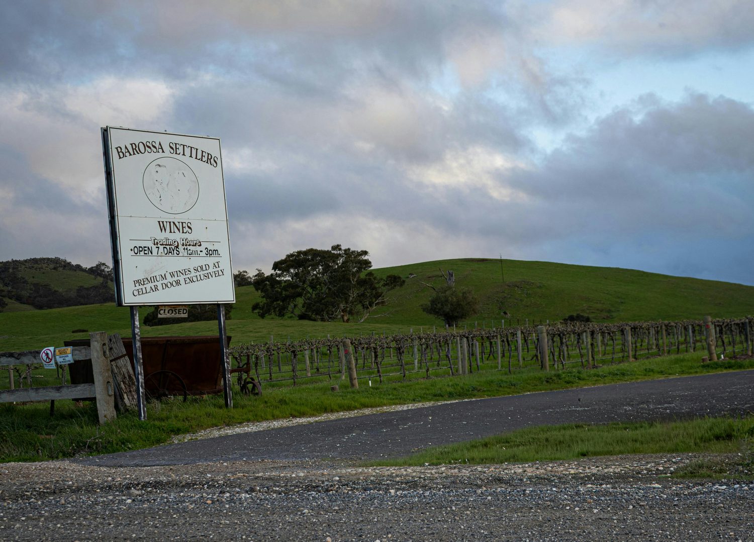 Vineyard and winery sign in the Barossa Valley
